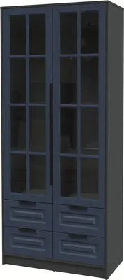 Шкаф с витриной Интерлиния Концепт КТ-ШВ2 Деко (антрацит/дуб королевский)