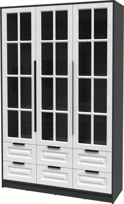 Шкаф с витриной Интерлиния Концепт КТ-ШВ3 Деко (антрацит/дуб полярный)