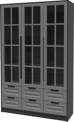 Шкаф с витриной Интерлиния Концепт КТ-ШВ3 Деко (антрацит/дуб серый)