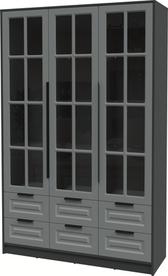 Шкаф с витриной Интерлиния Концепт КТ-ШВ3 Деко (антрацит/серый)