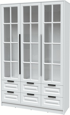 Шкаф с витриной Интерлиния Концепт КТ-ШВ3 Деко (белый платинум/белый)