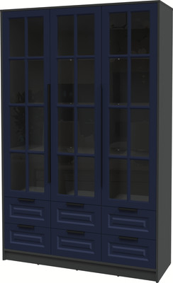 Шкаф с витриной Интерлиния Концепт КТ-ШВ3 Деко (антрацит/индиго)