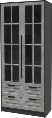 Шкаф с витриной Интерлиния  Концепт КТ-ШВ2 Деко (антрацит/керамика)