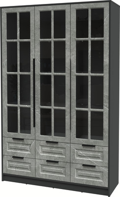 Шкаф с витриной Интерлиния Концепт КТ-ШВ3 Деко (антрацит/керамика)