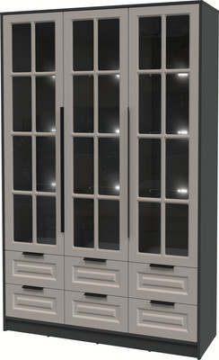 Шкаф с витриной Интерлиния Концепт КТ-ШВ3 с подсветкой Деко (антрацит/луна)