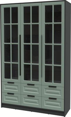 Шкаф с витриной Интерлиния Концепт КТ-ШВ3 Деко (антрацит/мята)