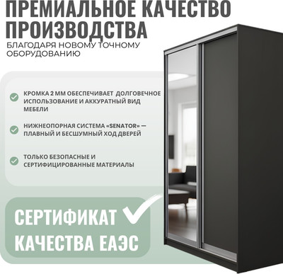Шкаф-купе Рэйгрупп 176 KKX Elgon РГ-03.06 (кобальт/кобальт/хром)
