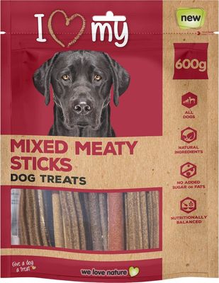 Лакомство для собак I Love My Pet Mixed Жевательные палочки ассорти с мясом птицы / G6379 (600г)