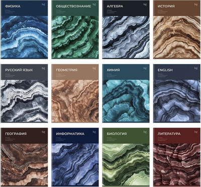 Набор предметных тетрадей BG Мрамор / ТПК5ск48_лс_тф 09103 (12 шт, 48л)