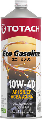 Моторное масло Totachi Eco Gasoline Semi-Synthetic 10W40 SN/CF / 10901 (1л)
