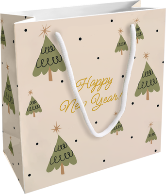 Пакет подарочный Be Smart Spruce. Елки / N5758 (бежевый)