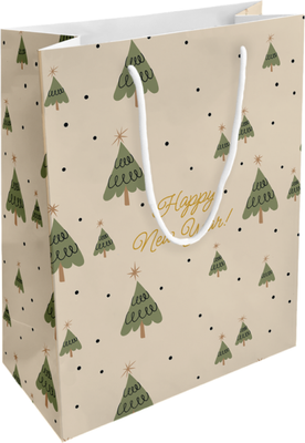 Пакет подарочный Be Smart Елки / N5732 (молочный)