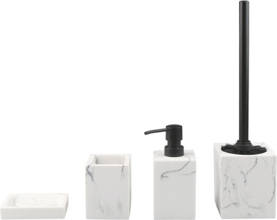 Набор аксессуаров для ванной Perfecto Linea Marble / 35-000105 (белый)