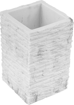 Стакан для зубной щетки и пасты Perfecto Linea Stonewave / 35-130812 (белый)