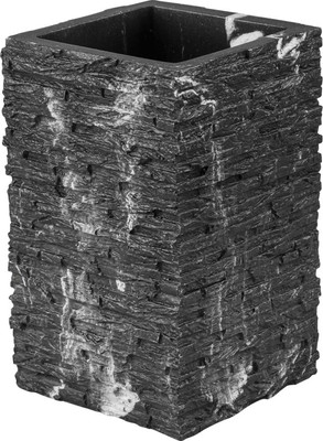 Стакан для зубной щетки и пасты Perfecto Linea Stonewave / 35-130802 (черный)