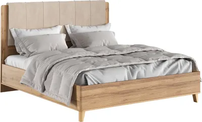 Кровать-тахта MODULA Карпин с подъемным механизмом INV01KM-1886/2078/1254(01) (дуб натюрэль/бежевый ткань)