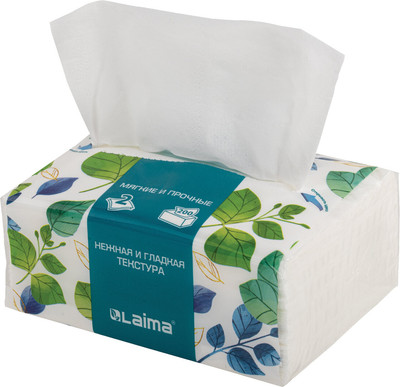 Бумажные салфетки Laima Premium Unit Pack. Косметические / 116357 (200шт)