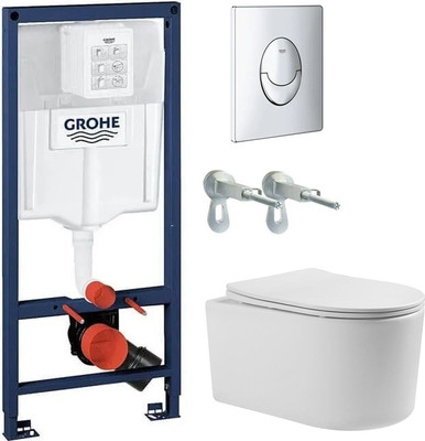 Унитаз подвесной с инсталляцией Grado GD-W204T + GROHE Rapid SL 38721001 (с кнопкой смыва)