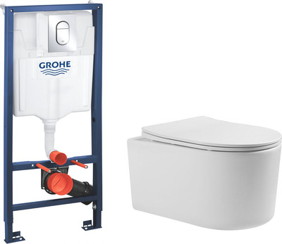Унитаз подвесной с инсталляцией Grado GD-W204T + GROHE Rapid SL 39504000 (с кнопкой смыва)