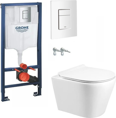 Унитаз подвесной с инсталляцией Grado GD-W201T + GROHE Rapid Sl 38772SH0 (с кнопкой смыва)