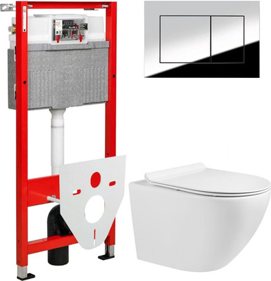 Унитаз подвесной с инсталляцией Grado GD-W203T + TECE Kit 9400412 (с кнопкой смыва)