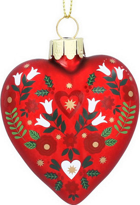 Елочная игрушка Gisela Graham Alpine Christmas Альпийское сердце / 00583