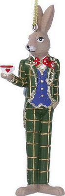 Елочная игрушка Gisela Graham Alice in Christmas Land Безумный мартовский заяц / 10037