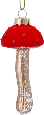 Елочная игрушка Gisela Graham Alice in Christmas Land Мухомор (гриб) / 02652