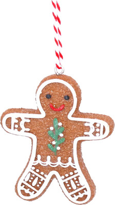 Елочная игрушка Gisela Graham A Nordic Christmas Пряничный человечек с остролистом / 10260