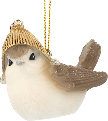 Елочная игрушка Gisela Graham Woodland Wildlife Птица в шапке/шарфе / 14446