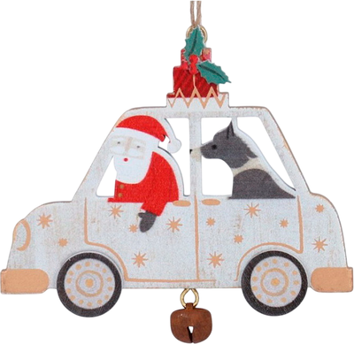 Елочная игрушка Gisela Graham Going Home For Christmas Санта и Собака / 10365_2