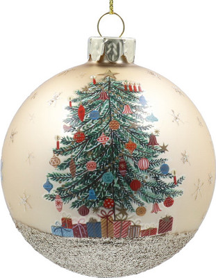 Шар новогодний Gisela Graham Nostalgia Елка с подарками / 00780