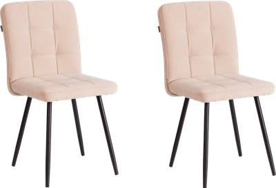 Набор стульев Tetchair Medeo LT (велюр, бежевый/черный, 2 шт)
