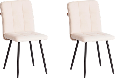 Набор стульев Tetchair Medeo LT (велюр, молочный/черный, 2 шт)