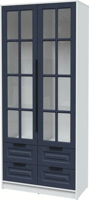 Шкаф с витриной Интерлиния Концепт КТ-ШВ2 Деко (белый платинум/дуб королевский)