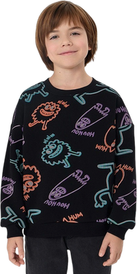 Свитшот детский Mark Formelle 123466 (р.128-64, призраки на черном)