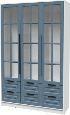 Шкаф с витриной Интерлиния Концепт КТ-ШВ3 Деко (белый платинум/дуб лазурный)