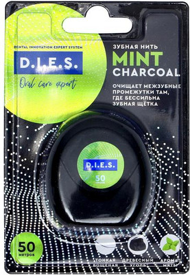 Зубная нить D.I.E.S. С углем и ароматом мяты (50м)