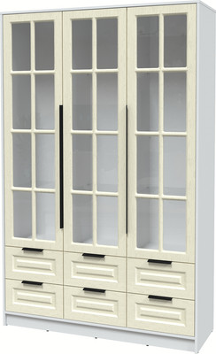 Шкаф с витриной Интерлиния Концепт КТ-ШВ3 Деко (белый платинум/дуб снежный)