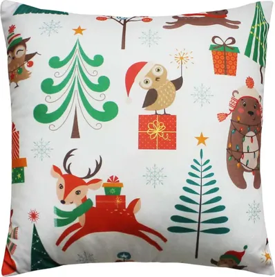 Подушка декоративная MATEX Happy New Year. Christmas. Лесные Зверушки / 32-564