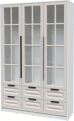 Шкаф с витриной Интерлиния Концепт КТ-ШВ3 Деко (белый платинум/кашемир)