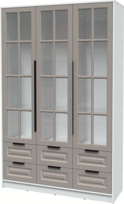 Шкаф с витриной Интерлиния Концепт КТ-ШВ3 Деко (белый платинум/луна)