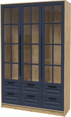 Шкаф с витриной Интерлиния Концепт КТ-ШВ3 Деко (дуб золотой/дуб королевский)