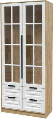 Шкаф с витриной Интерлиния Концепт КТ-ШВ2 Деко (дуб золотой/дуб полярный)