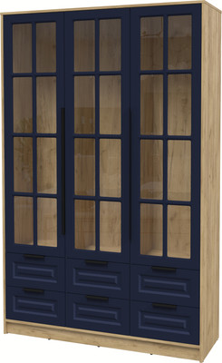 Шкаф с витриной Интерлиния Концепт КТ-ШВ3 Деко (дуб золотой/индиго)