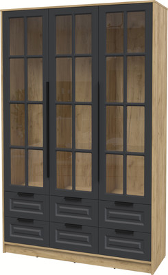 Шкаф с витриной Интерлиния Концепт КТ-ШВ3 Деко (дуб золотой/пепел)