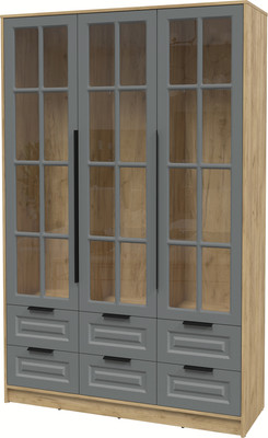 Шкаф с витриной Интерлиния Концепт КТ-ШВ3 Деко (дуб золотой/серый)