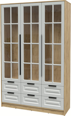 Шкаф с витриной Интерлиния Концепт КТ-ШВ3 Деко (дуб золотой/грей)