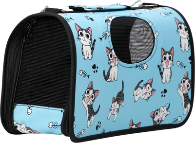 Сумка для животных Sima-Land Играющие котики / 4777614 (р.S, голубой)