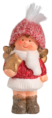 Статуэтка Sima-Land Девочка-ангел в красном наряде со звездочкой / 10470421